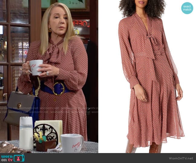 Equipment Pascale Dress worn by Nikki Reed Newman (Melody Thomas-Scott) on The Young & the Restless