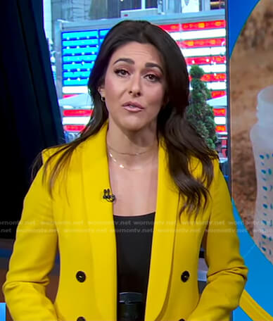 Erielle's yellow double breasted blazer on Good Morning America