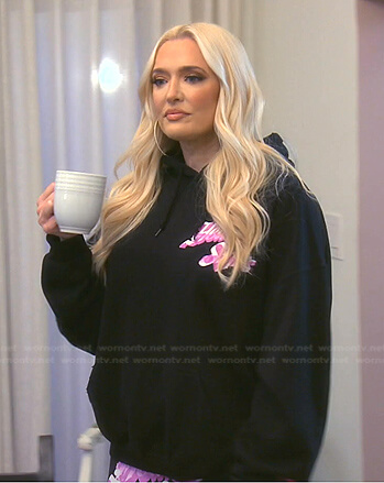 Erika’s black hoodie on The Real Housewives of Beverly Hills