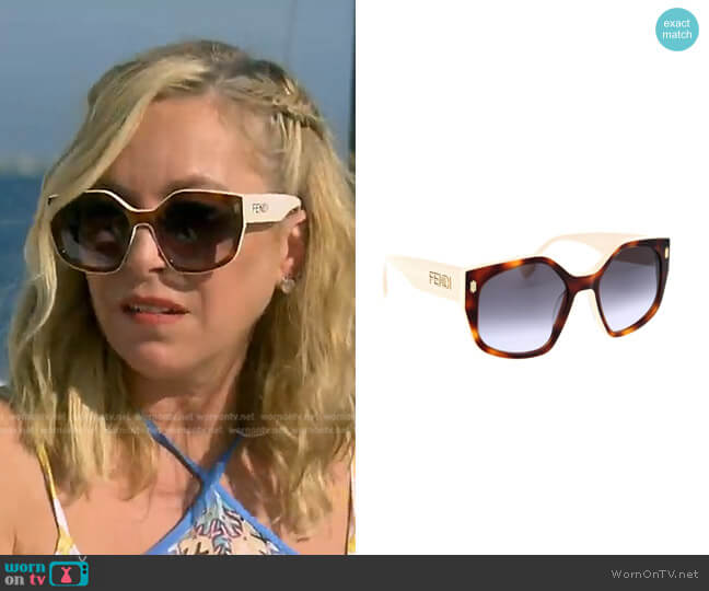Geometric Square Acetate Sunglasses by Fendi worn by Sutton Stracke  on The Real Housewives of Beverly Hills
