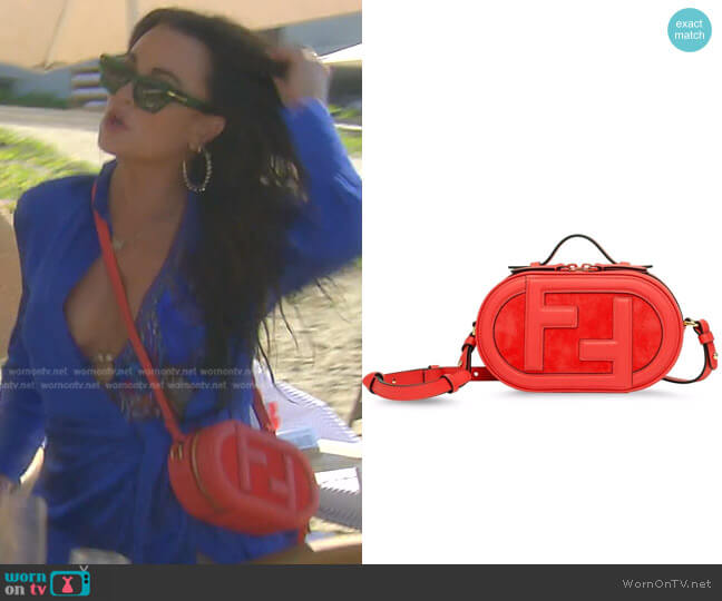 Monogram-Pattern Mini Bag by Fendi worn by Kyle Richards on The Real Housewives of Beverly Hills
