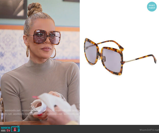 Promeneye sunglasses by Fendi worn by Khloe Kardashian (Khloe Kardashian) on The Kardashians