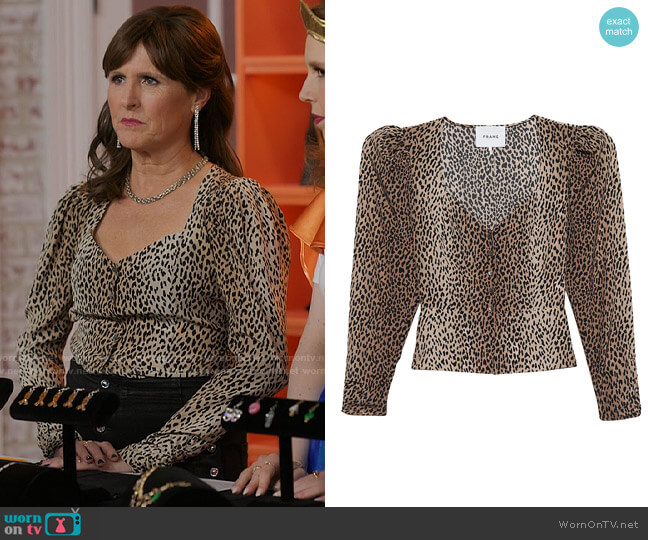 Jackie’s leopard print top on I Love That For You