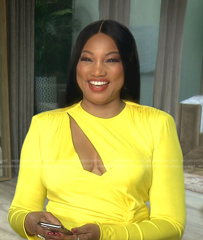 Garcelle's yellow cutout dress on The Real Housewives of Beverly Hills
