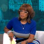 Gayle King’s blue striped dress on CBS This Morning