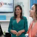 Lucy’s teal green wrap dress on General Hospital
