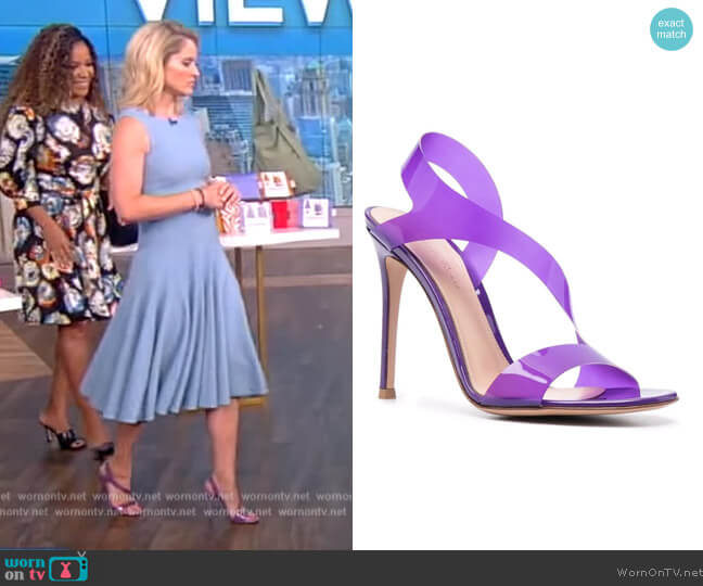 Metropolis 115mm sandals by Gianvito Rossi worn by Sara Haines  on The View