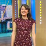 Ginger’s burgundy floral dress on Good Morning America