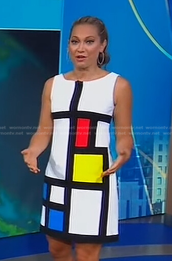 Ginger's multicolor colorblock shift dress on Good Morning America
