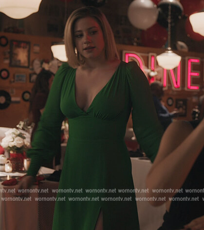 Betty's green v-neck dress on Riverdale