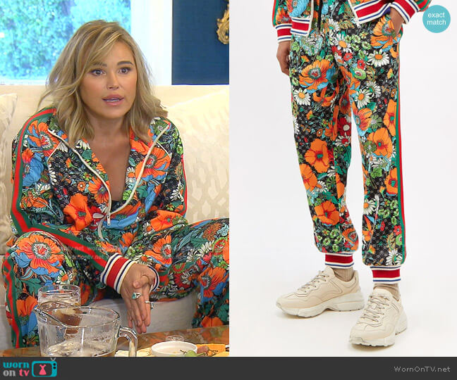Floral Track Pants by The North Face x Gucci worn by Diana Jenkins on The Real Housewives of Beverly Hills