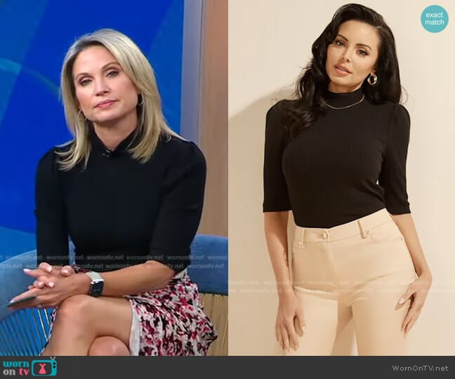 Jefra Top by Guess worn by Amy Robach on Good Morning America