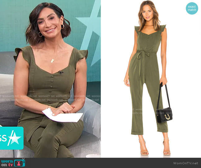 Arwen Jumpsuit by Heartloom worn by Courtney Lopez on Access Hollywood