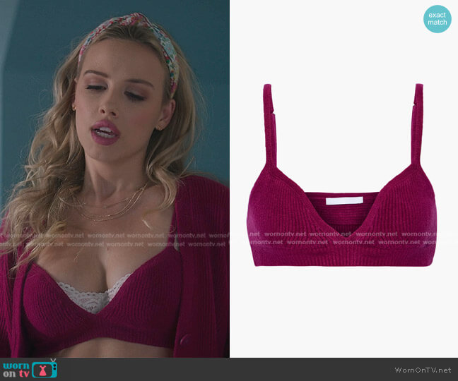 Cozy Ribbed Cotton-Blend Bra top by Helmut Lang worn by Elinor (Gracie Dzienny) on First Kill