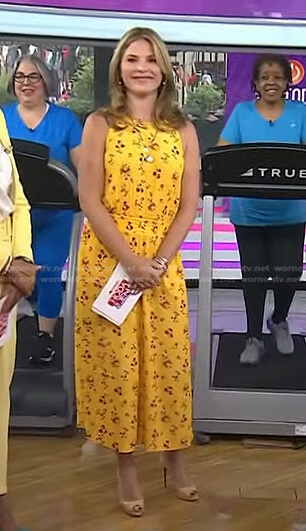 Jenna's yellow floral sleeveless jumpsuit on Today