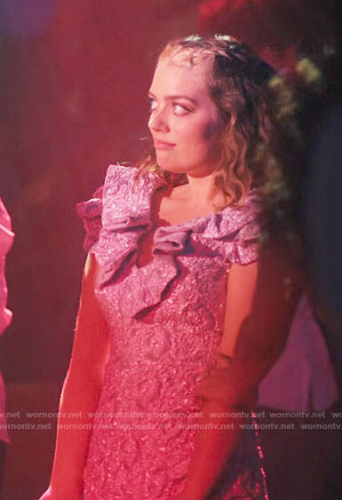 Imogen’s pink ruffled party dress on Heartstopper