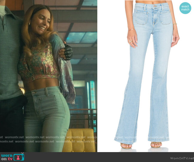 Demi Patch Pocket Flare by J Brand worn by Genesis Rodriguez on The Umbrella Academy worn by Sloan (Genesis Rodriguez) on The Umbrella Academy