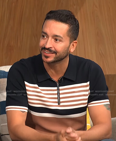 Jai Rodriguez’s striped polo shirt on E! News Daily Pop