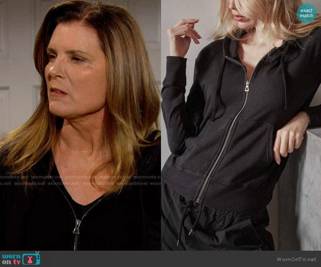 James Perse Vintage French Terry Zip Up Hoody worn by Sheila Carter (Kimberlin Brown) on The Bold & the Beautiful