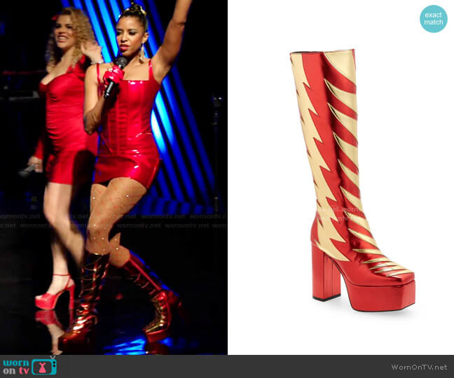 Jeffrey Campbell Kiss This Boots worn by Wickie Roy (Renée Elise Goldsberry) on Girls5eva