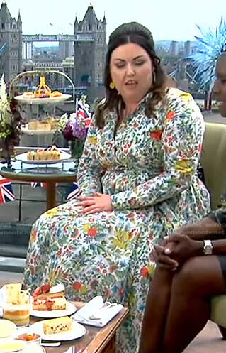 Jemma Melvin's white floral midi dress on Good Morning America