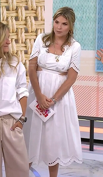 Jenna’s white scalloped cutout dress on Today