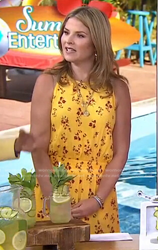 Jenna’s yellow floral sleeveless jumpsuit on Today