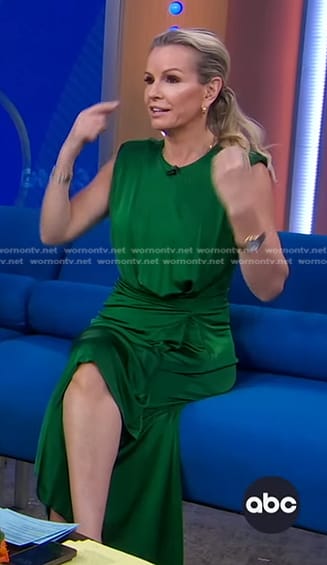 WornOnTV: Jennifer’s green asymmetric dress on Good Morning America ...