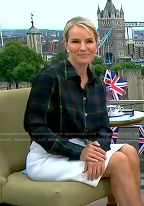 Jennifer's green plaid blouse on Good Morning America