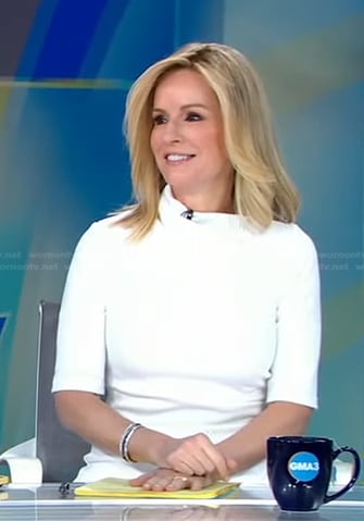 Jennifer's white ribbed knit dress on Good Morning America