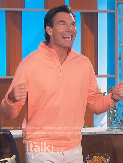 Jerry's orange half zip sweater on The Talk