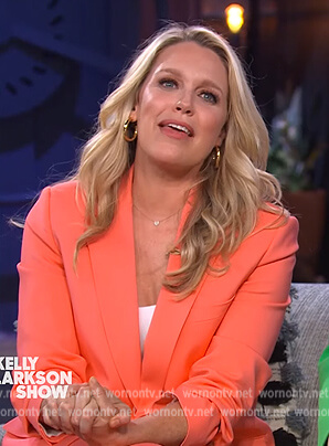Jessica St. Clair’s coral blazer on The Kelly Clarkson Show