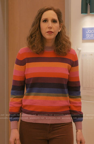 Joanna's multicolored stripe sweater on I Love That For You
