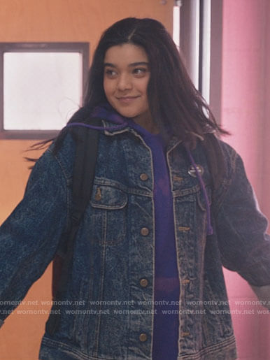Kamala's oversized denim jacket on Ms. Marvel