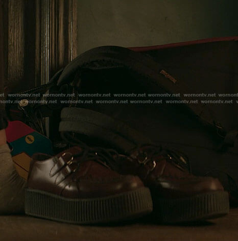 Kamala’s burgundy lace-up platform shoes on Ms. Marvel