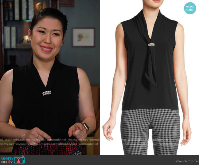 Tie Knit Top by Karl Lagerfeld  worn by Sherri Kansky (Ruthie Ann Miles) on All Rise