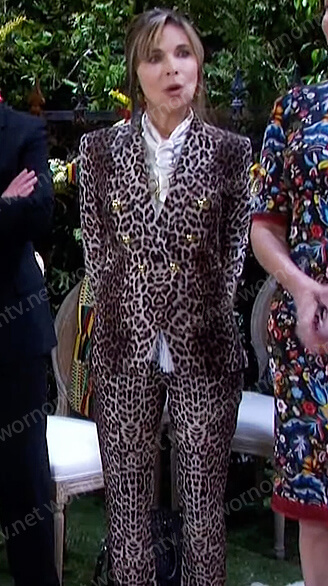 Kate's leopard print pants suit on Days of our Lives