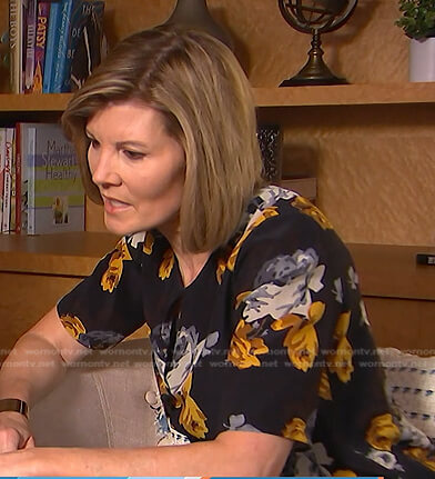 Kate Snow’s black and yellow floral top on Today