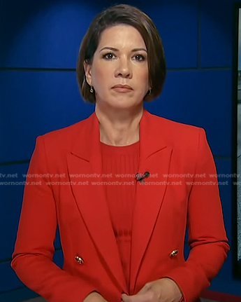 Kelly Cobiella’s red double breasted blazer on Today