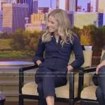 Kelly’s navy utility jumpsuit on Live with Kelly and Ryan