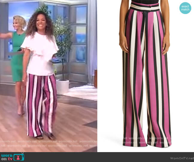 WornOnTV: Sunny’s purple stripe pants on The View | Sunny Hostin ...