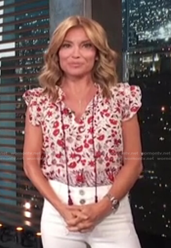 Kit's floral tassel top on Access Hollywood