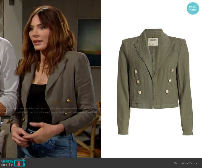 L'Agence Dolly Jacket in Beetle worn by Taylor Hayes (Krista Allen) on The Bold and the Beautiful