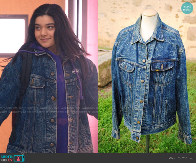 Lee Vintage Acid Wash Denim Jacket worn by Kamala Khan (Iman Vellani) on Ms. Marvel