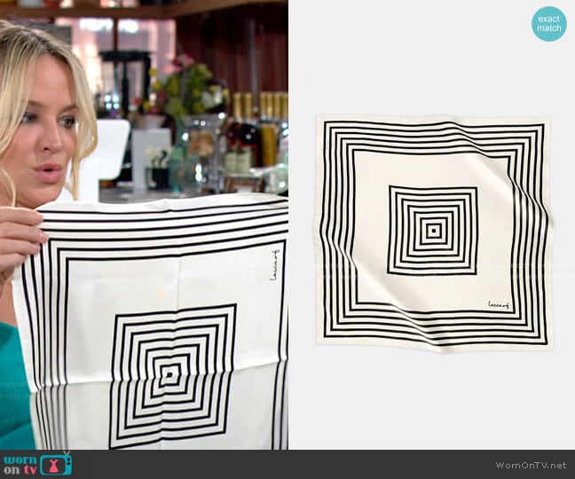 Lescarf No. 14 45cm Scarf in Cream Black worn by Sharon Newman (Sharon Case) on The Young and the Restless