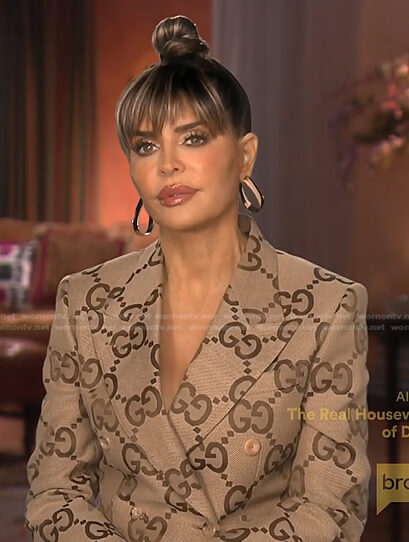 Lisa’s brown GG blazer on The Real Housewives of Beverly Hills