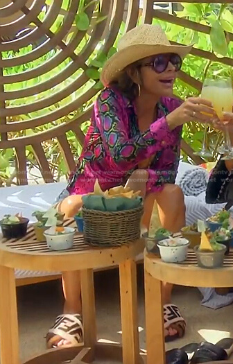Lisa's pink snake print blouse on The Real Housewives of Beverly Hills
