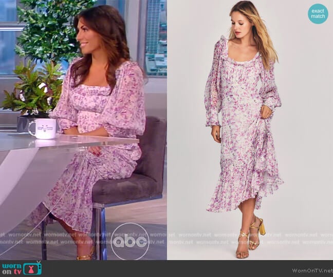 Julio Silk Midi Dress by LoveShackFancy worn by Alyssa Farah on The View worn by Alyssa Farah Griffin on The View