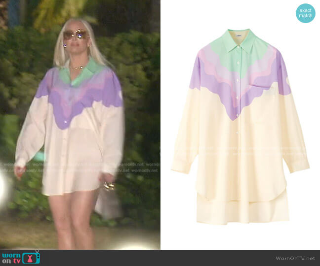 Wool Printed Gradient Shirt by Loewe worn by Erika Jayne on The Real Housewives of Beverly Hills