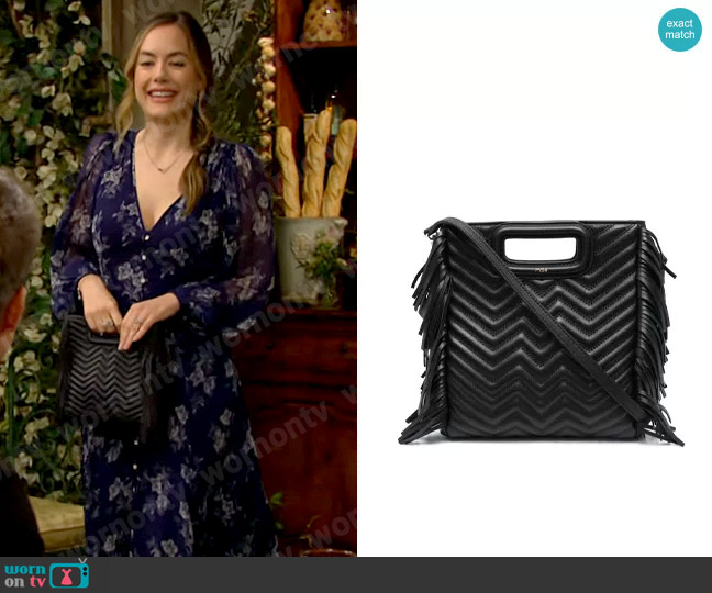 Maje Quilted Fringed Bag worn by Hope Logan (Annika Noelle) on The Bold and the Beautiful